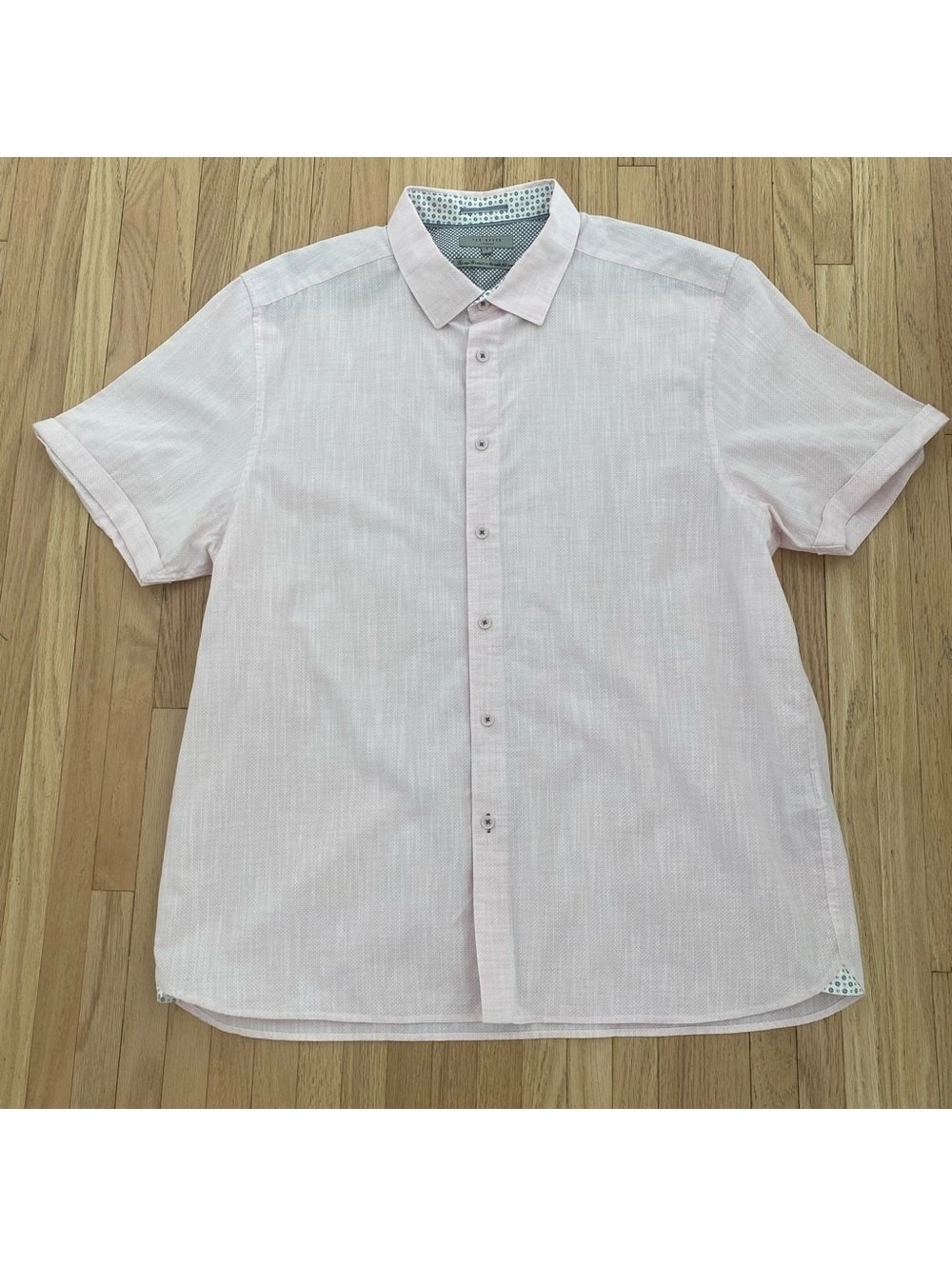 Ted Baker London short sleeve button up shirt pink 3XL smart casual quiet luxury